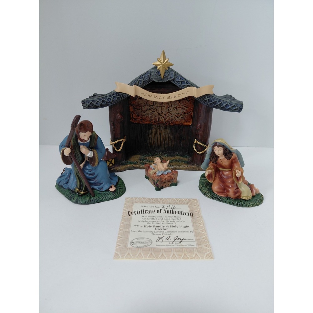 Hawthorne Village Holy Night Creche Holy Family Nativity Thomas Kinkade